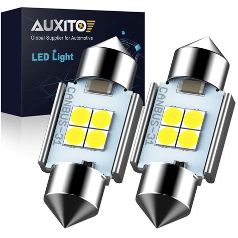 AUXITO 2 Pcs Festoon Led Bulbs C5W 31Mm 36Mm 41Mm 3030 Smd Super Bright