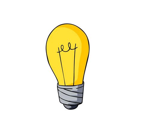 Light Bulb Sketch Drawn Electric Device Cartoon Doodle Lighting