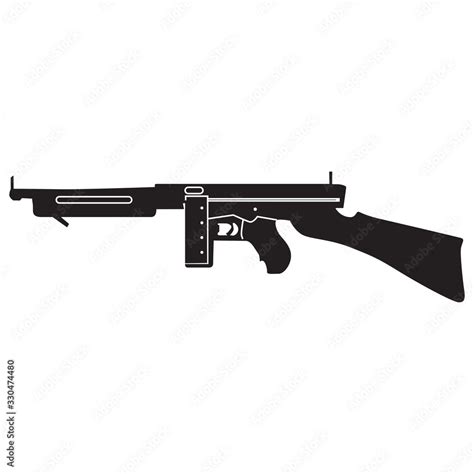 Big Sniper Rifle Silhouette Vector Illustration Stock Vector Adobe Stock