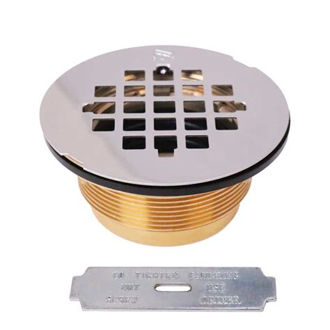 Westbrass 2 In No Caulk Brass Compression Shower Drain With 4 14 In