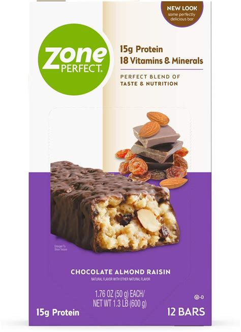 Amazon Zone Perfect Nutrition Snack Bars Chocolate Almond Raisin