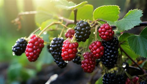 Ai Generated Freshness Of Nature Bounty Ripe Berries On Leafy Branches