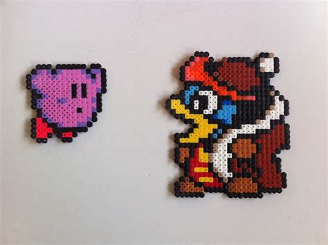 Kirby And KIng Dedede Created From Hama Beads Ideias