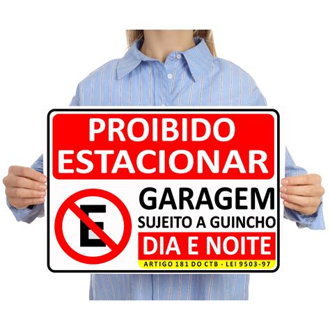 PLACA PROIBIDO ESTACIONAR DIA E NOITE DIVERSOS TAMANHOS Shopee Brasil