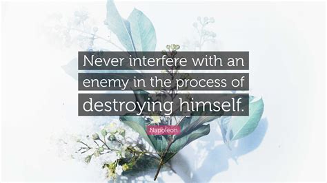 Napoleon Quote Never Interfere With An Enemy In The Process Of