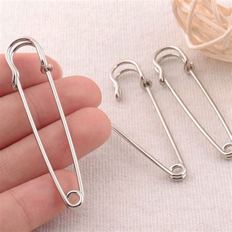 25 Pcs Silver Safety Pinsmetal Safety Pins Jewelrybrooch Bar Etsy