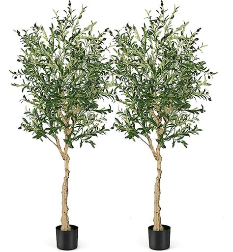 Amazon Goflame Pack Artificial Olive Trees Ft Fake Potted