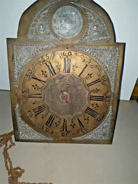 Ancien Mouvement De Comtoise Pendule Horloge Fa Ade En Tain Et Laiton