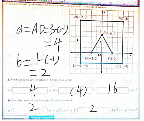 Solved The Coordinate Grid Shows An Equilateral Triangle That Fits