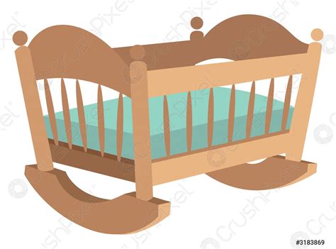 Cama de cuna ilustración vector en fondo blanco vector de stock