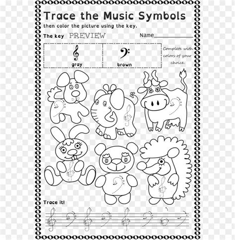 Treble Clef Tracing Music Notes Worksheets For Spring Spring Music