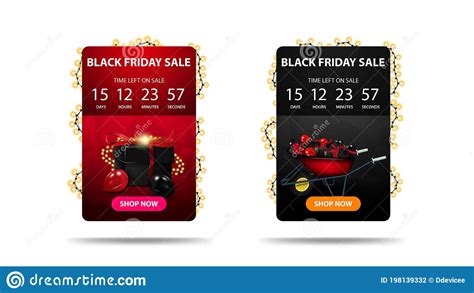 Black Friday Sale Discount Banner With Countdown Timer Until The End