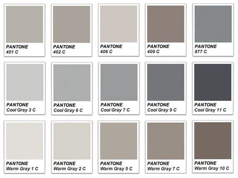 the pantone color chart for all different shades of gray and white ...