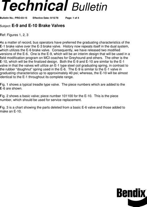 Bendix Valve Chart A Visual Reference Of Charts Chart Master