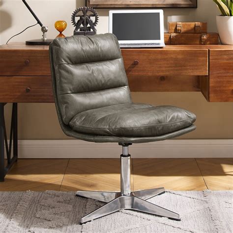 Art Leon Mid-Century Modern Genuine Leather Home Office Desk Chair - ShopStyle