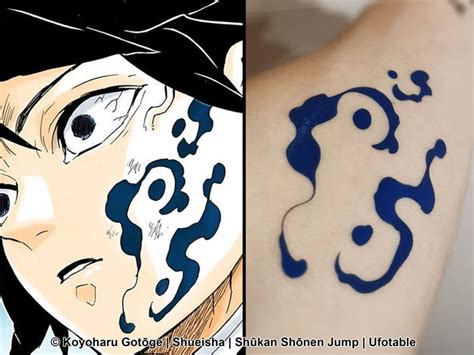 Tomioka Demon Slayer Tattoo Water Hashira Demon Mark Tattoo Giyu