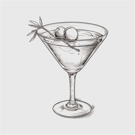 Premium Vector Cosmopolitan Cocktail Drink Vector Illustration Drawn