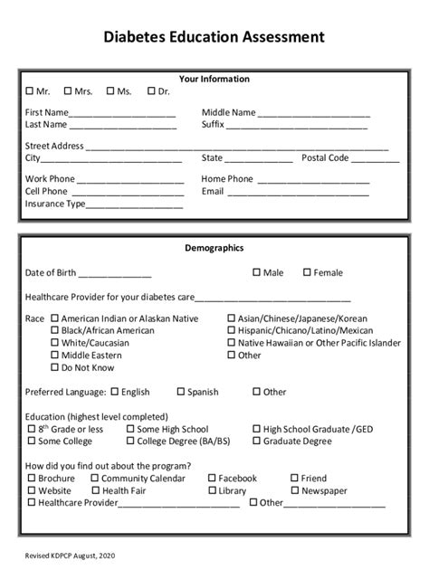 Fillable Online Chronicle Diabetes Assessment Form Fax Email Print