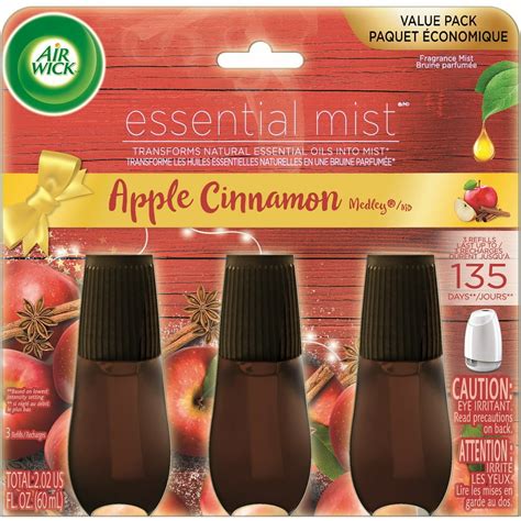 Air Wick Essential Mist Refill 3 Ct Apple Cinnamon Medley Essential