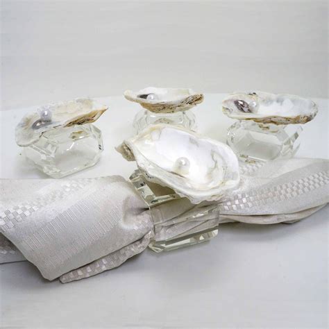 Oyster Shell Napkin Rings The Trill Of Finding A Pearl In An Oyster Is