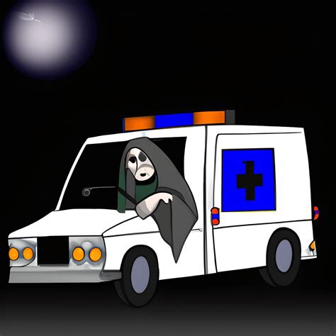 Grim Reaper Driving Ambulance Graphic · Creative Fabrica