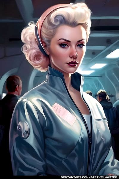 Amazing Painted Blonde 50 S Scifi Pinup Babe By Aipixelmaster On Deviantart