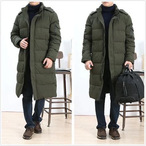 Knee men's big clothes parka homme masculina hombre mens long jackets ...