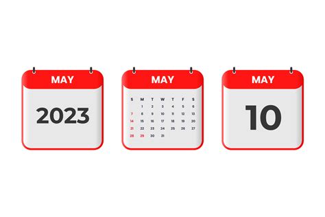 May 2023 Calendar Design 10th May 2023 Calendar Icon For Schedule