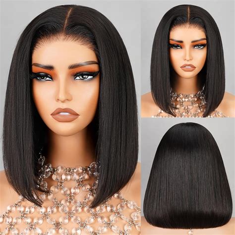 Luvme Hair 12 Inch Brown Curly Bob Wigs Human Hair Glueless Pre Cut Highlight Lace