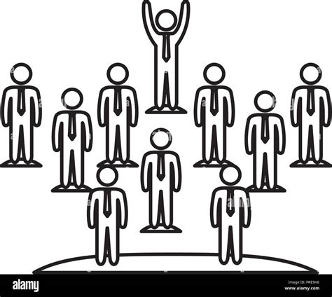 Group Of People Teamwork Silhouette Vector Illustration Design Stock