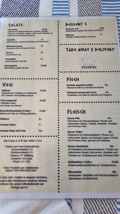 Menu Da Poseidon Uster