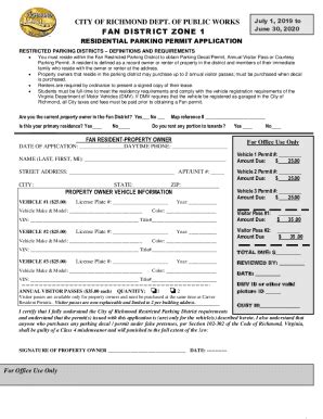 Fillable Online Parking Permits In The Fan Now Available For Purchase