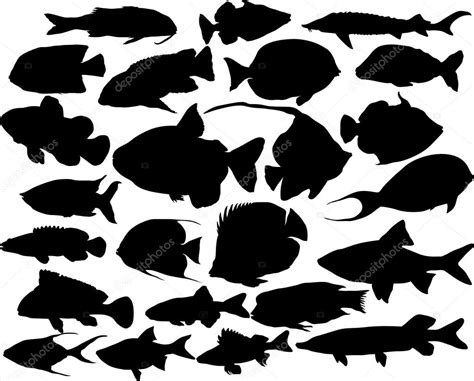 Siluetas De Peces Vectoriales