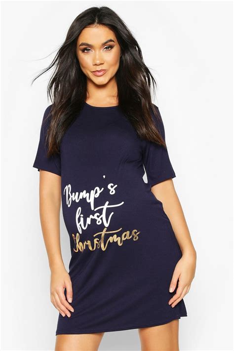 Womens Maternity Bumps First Christmas Nightie Boohoo Uk