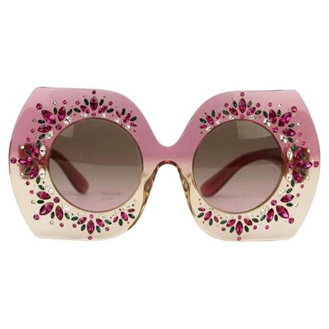 Dolce And Gabbana Square Frame Crystal Embellished Acetate Sunglasses For Sale At 1stdibs