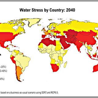 Map Showing Water Stress Regions In Source World Resource