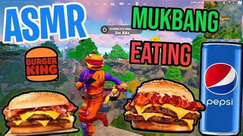 Asmr Gaming 🍔 Fortnite Burger King Mukbang Relaxing Eating And