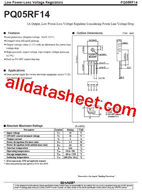 PQ05RF14 Datasheet PDF Sharp Corporation