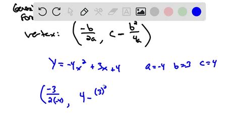 SOLVED:Find the vertex for the parabola whose equ…