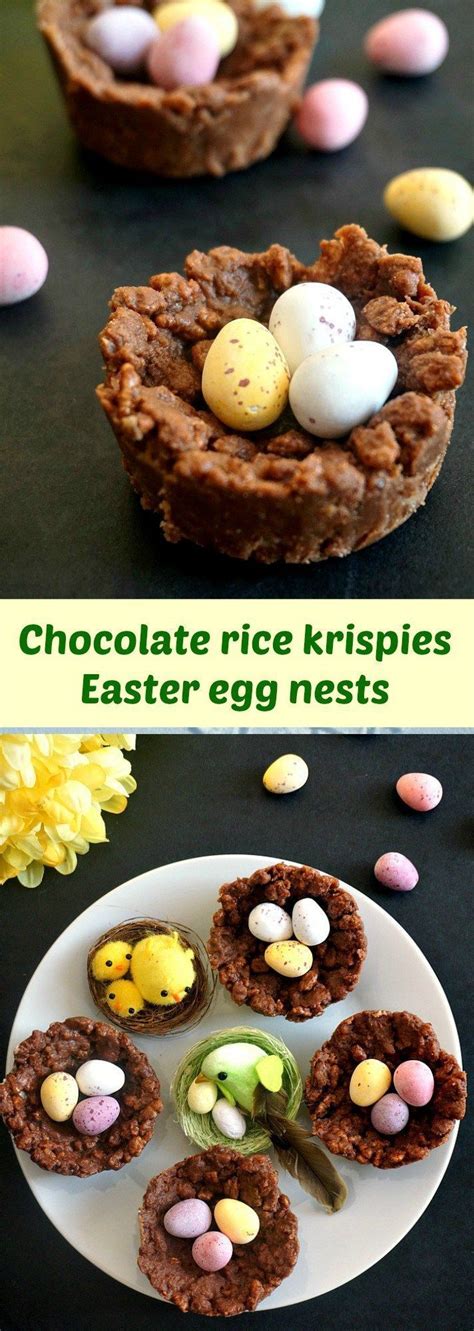 Chocolate Rice Krispie Easter Egg Nests The Sweetest Easter Treat For