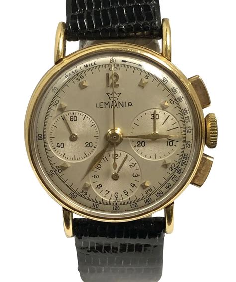 Jerry Lewis Owned and Worn Lemania 1950s Gold Chronograph Wrist Watch ...