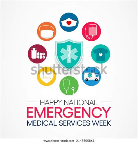 National Emergency Medical Services Week Observed Stock Vector Royalty