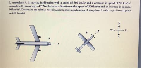 Solved 1 Aeroplane A Is Moving In Direction With A Speed Of