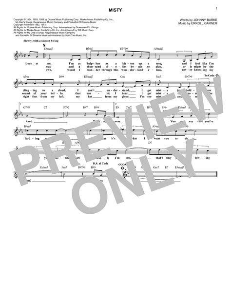 Misty Lead Sheet Fake Book Print Sheet Music Now