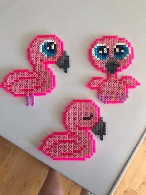 Pink Flamingos Made From Perler Beads Flamingo Pe Eideasfurniture