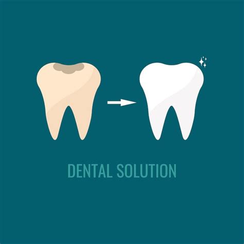 Tratamiento Dental Icono Dental Caries Y Un Diente Sano Diseño De Ilustración Vectorial Para