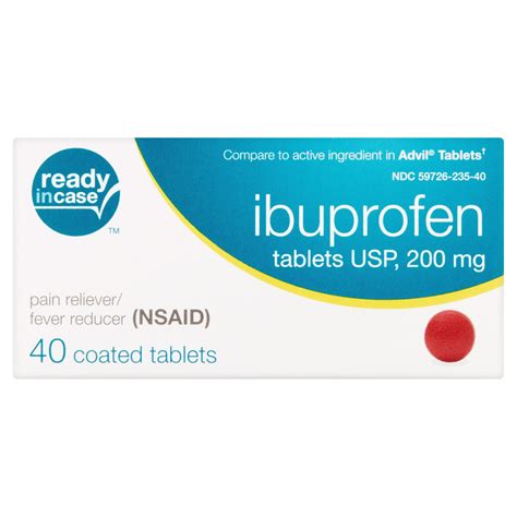 Ready In Case Ibuprofen Pain Relief Fever Reducer 200mg 40 Count