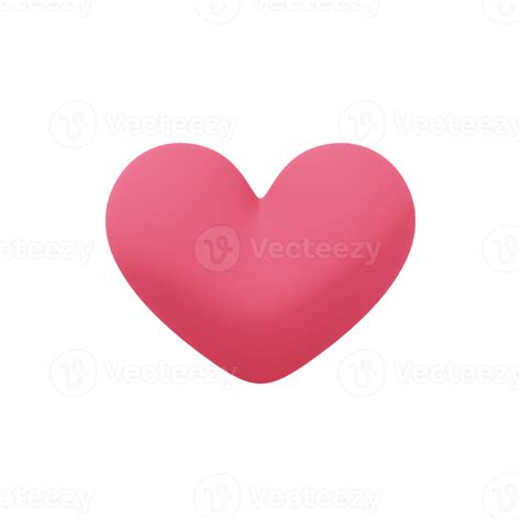 Red Stylized Heart 3d Rendering Symbol Of Love Likes Romance Png