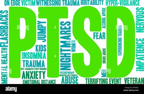 PTSD Word Cloud On A White Background Stock Vector Image Art Alamy