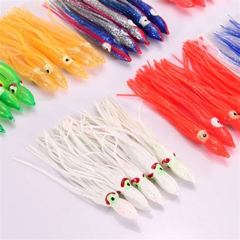 100pcs 12cm Mixed Color Soft Silicone Fishing Lures Plastic Octopus